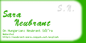 sara neubrant business card